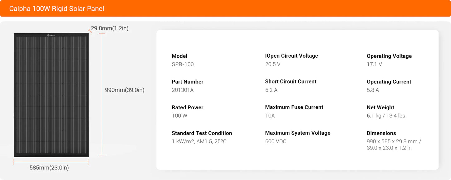 Calpha 4.8kW 25.6kWh Rigid Solar Panel Kits (5kW Inverter) CC2