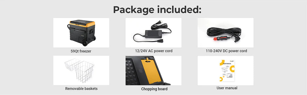 BougeRV CRD55 59QT 12 Volt Dual Zone Car Refrigerator E0401-05512