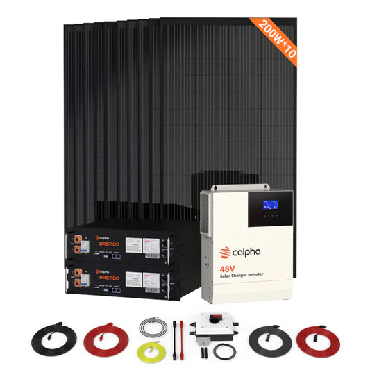 Calpha 2kW 10.24kWh Rigid Solar Panel Kits (5kW Inverter) CC5