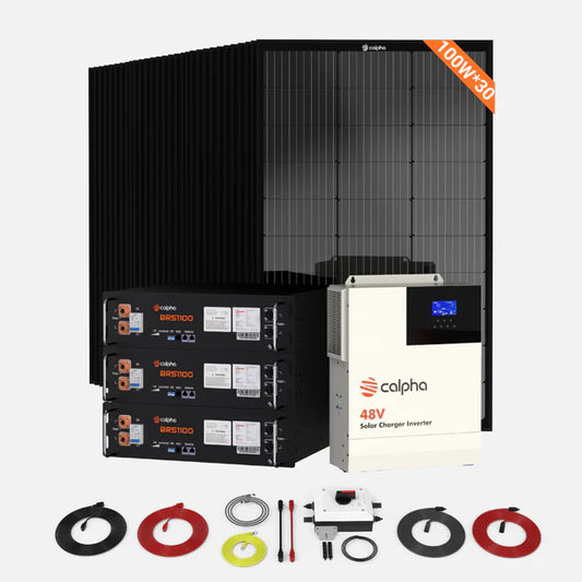 Calpha 3kW 15.36kWh Rigid Solar Panel Kits (5kW Inverter) CC4