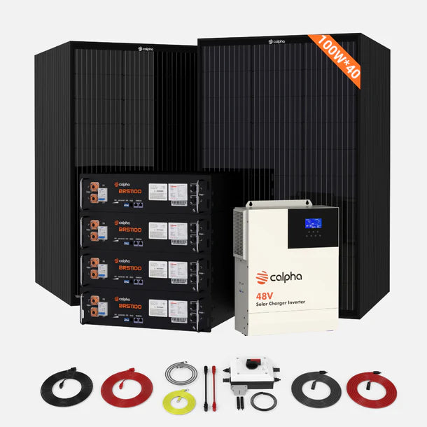 Calpha 4kW 20.48kWh Rigid Solar Panel Kits (5kW Inverter) CC3