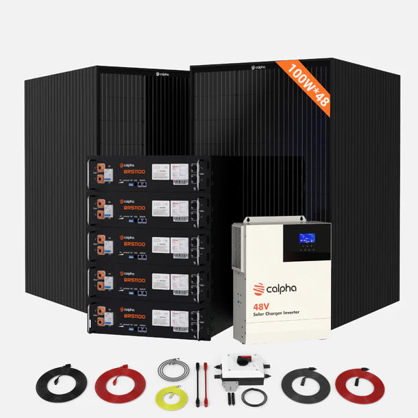 Calpha 4.8kW 25.6kWh Rigid Solar Panel Kits (5kW Inverter) CC2