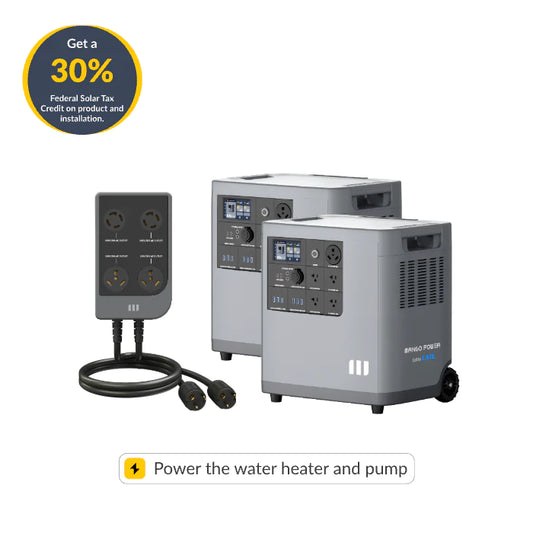 Mango Power E Home Backup 240V Power Kit (2* Mango Power E + 1*mSocket Pro): 6kW/7kWh@240V MPB01US1N005