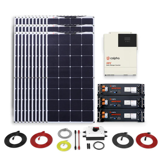 Calpha 3kW 15.36kWh Flexible Solar Panel Kits (5kW Inverter) CC16