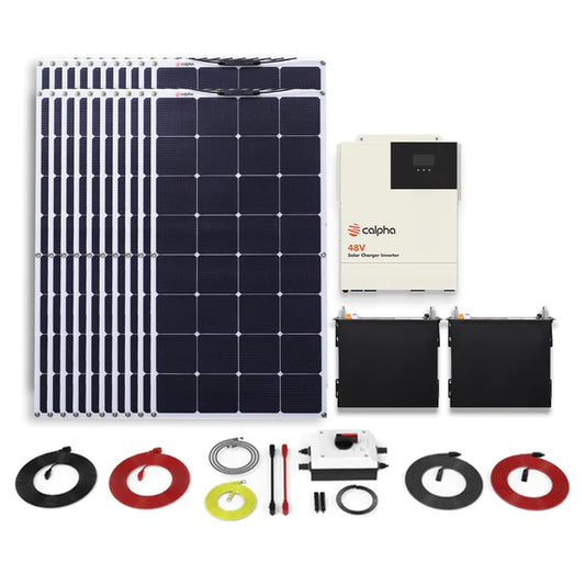 Calpha 2kW 10.24kWh Flexible Solar Panel Kits (5kW Inverter) CC14