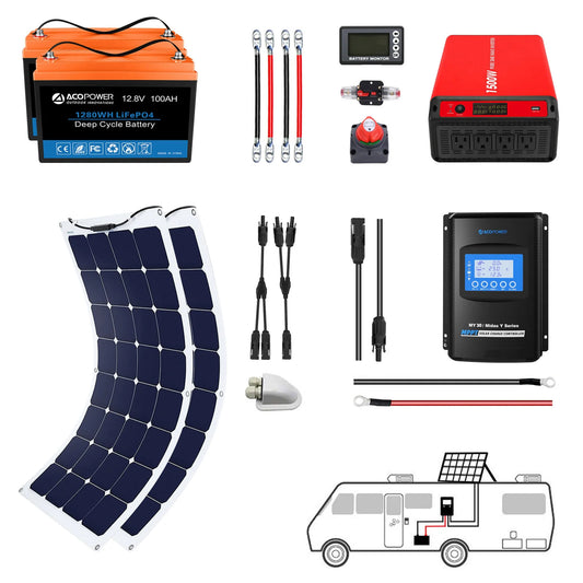 AcoPower Flexible RV Solar System 220W HYL200AH-F330W