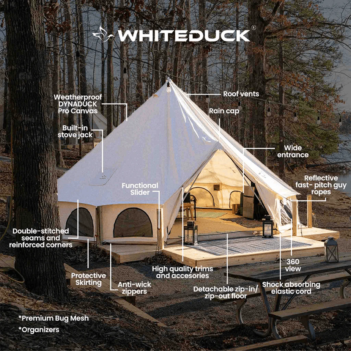 White Duck Outdoors 23' Avalon Bell Tent Water Resistant 810055833795