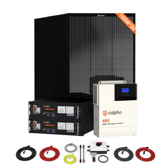 Calpha 2kW 10.24kWh Rigid Solar Panel Kits (5kW Inverter) CC5