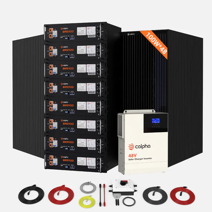 Calpha 4.8kW 40.96kWh Rigid Solar Panel Kits (5kW Inverter) CC1