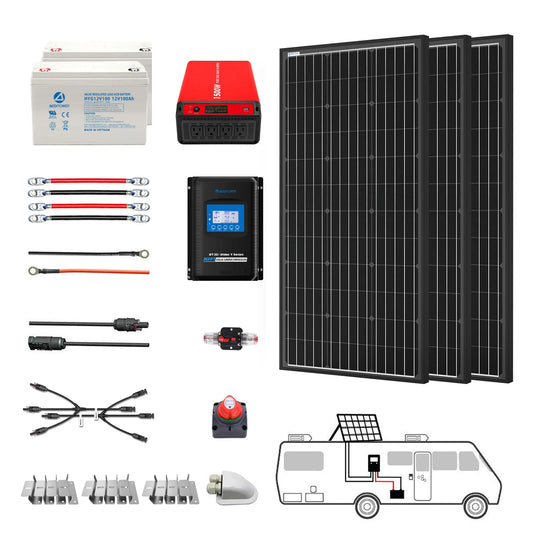 AcoPower 300W Mono RV Solar System hy-200ah1-5kw-300wmb