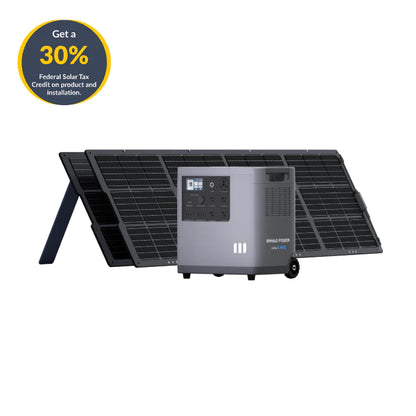 Mango Power Solar Generator Kit (1* Mango Power E + 2- 36V/200W Solar Panel ): 3kW/3.5kWh@120V MPB01US1N004