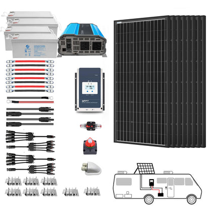 ACOPOWER 800W Mono Black RV Solar System HY-800AH3KW-800WMB