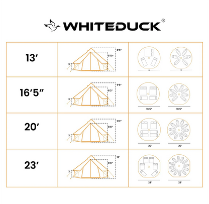 White Duck Outdoors 23' Avalon Bell Tent Water Resistant 810055833795