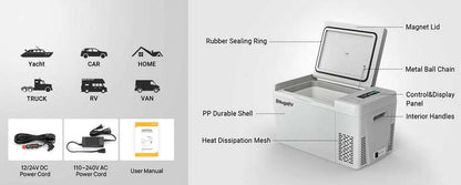 BougeRV 12V 23 Quart Portable Fridge For Travel