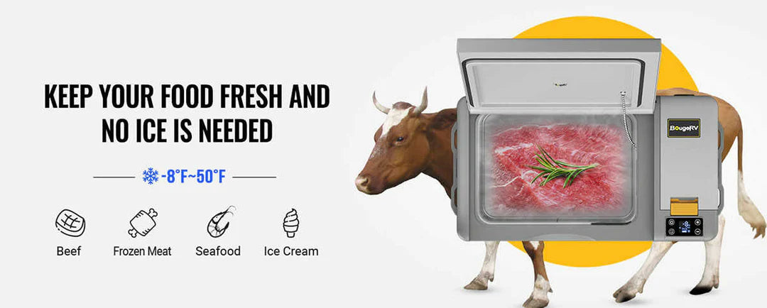 BougeRV CRPRO30 30 Quart 12V Portable Car Fridge Freezer