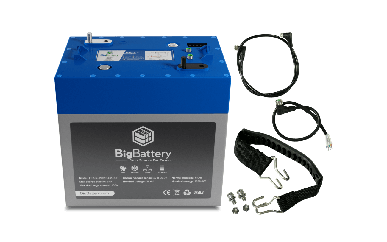 BigBattery 24V EAGLE 2 – LiFePO4 – 64Ah – 1.63kWh FEAGL-24016-G2-0CH