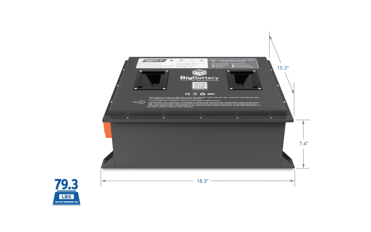BigBattery 36V RAPTOR 2 – 3.84kWh LiFePO4 FRPTR-36038-G2
