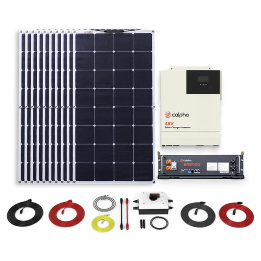 Calpha 1kW 5.12kWh Flexible Solar Panel Kit (5kW Inverter) CC12