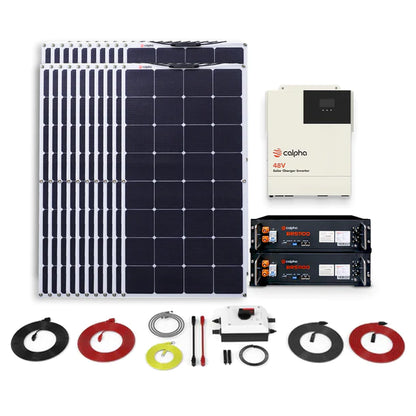 Calpha 2kW 10.24kWh Flexible Solar Panel Kits (5kW Inverter) CC14