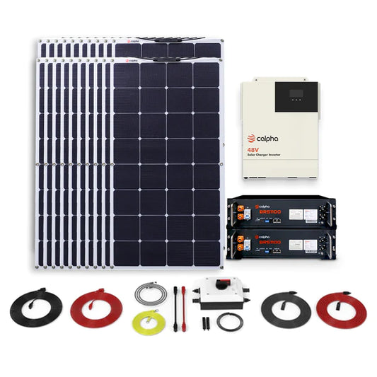 Calpha 2kW 10.24kWh Flexible Solar Panel Kits (5kW Inverter) CC14