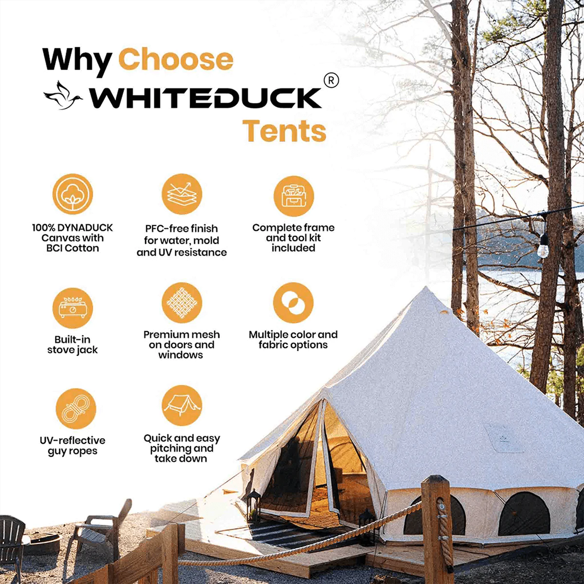 White Duck Outdoors 16.5' Avalon Bell Tent Water Resistant 810055831425