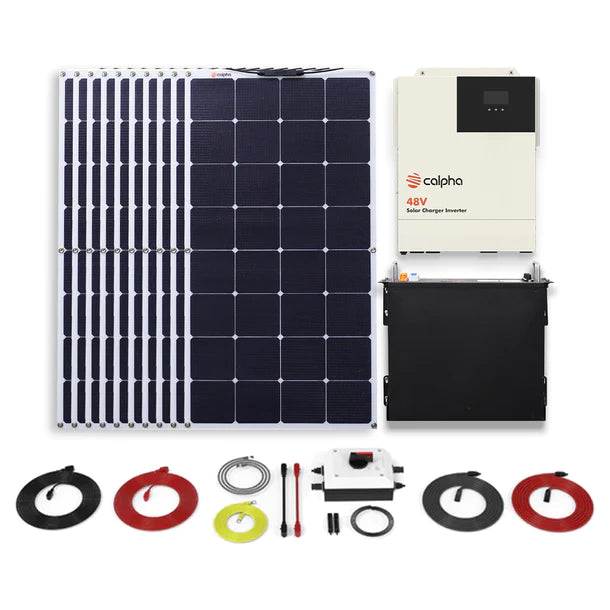 Calpha 1kW 5.12kWh Flexible Solar Panel Kit (5kW Inverter) CC12