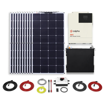 Calpha 1kW 5.12kWh Flexible Solar Panel Kit (5kW Inverter) CC12